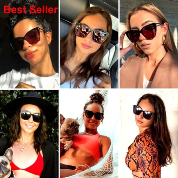 Oversized Cat Eye Sunglasses UV400 Protection Retro Style main image 6